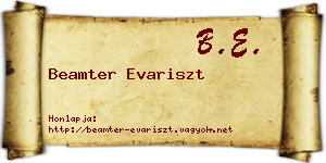 Beamter Evariszt névjegykártya